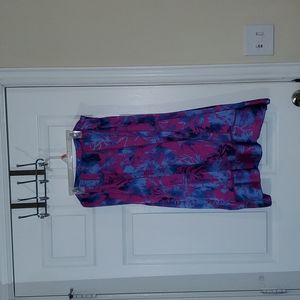 Pink and blue midi banana Republic skirt with pockets